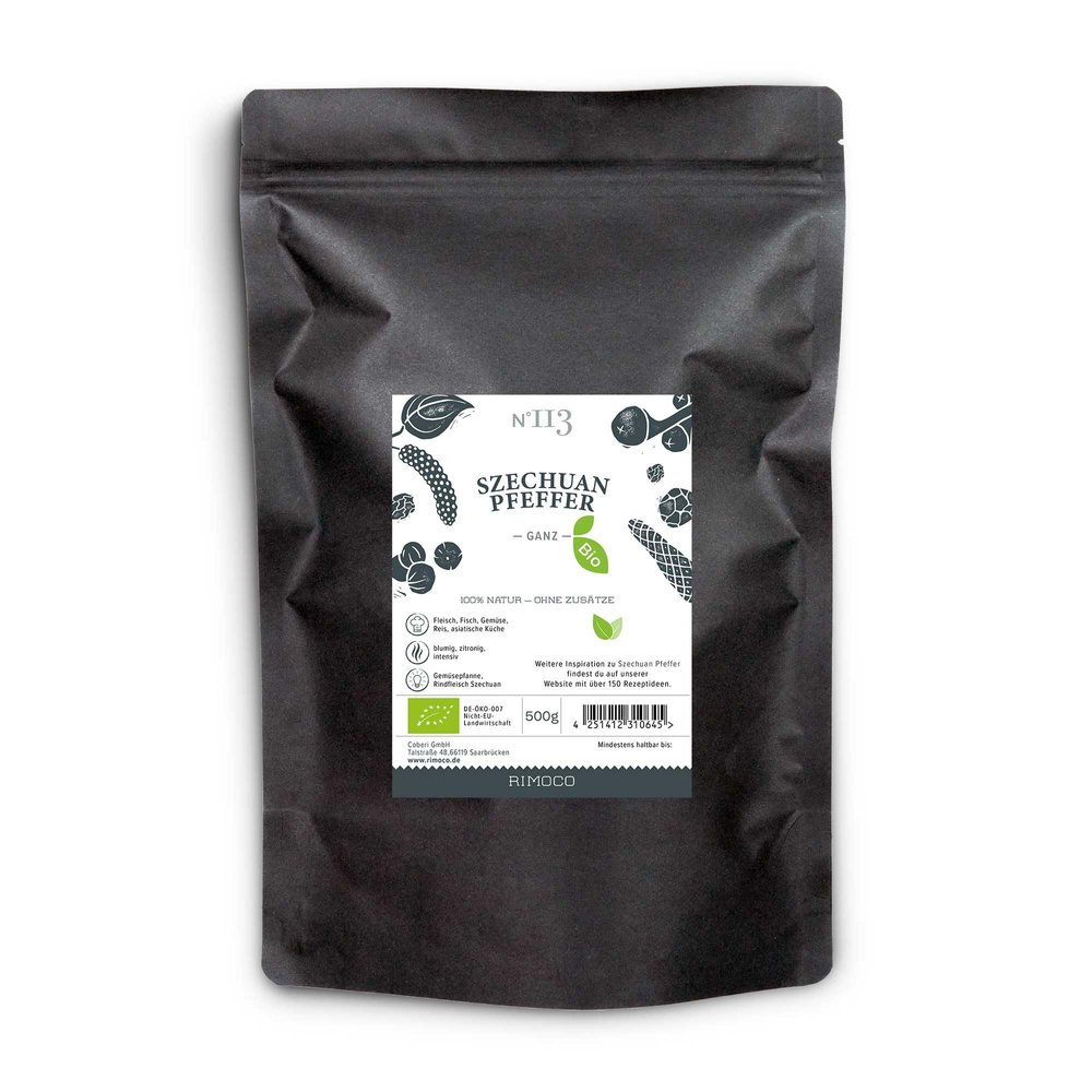 Rimoco N113 Whole Sichuan Peppercorns, Organic, 500 g