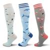 Fenglaoda Women's Graduated Compression Socks, 15–25 mmHg, Knee-High, Colorful, Large/X-Large view 1