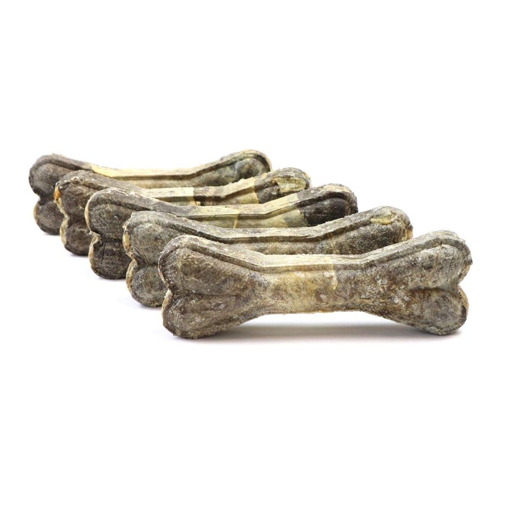DOGBOSS 100% Natural Dog Chew Bones, Beef Hide with Cod, 5 pcs, 22 cm
