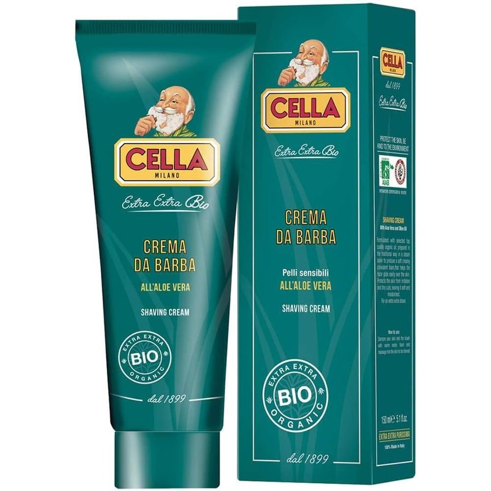 CELLA Shaving Cream with Organic Aloe Vera, 150 g