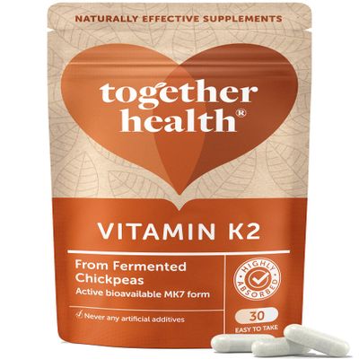 Together Health Vitamin K2 Capsules – Fermented Chickpea K2 Complex with Bioactive MK-7