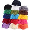 YONKOUNY Women's Floral Turban Hat, Stretch Chemo Cap, Navy Blue view 3