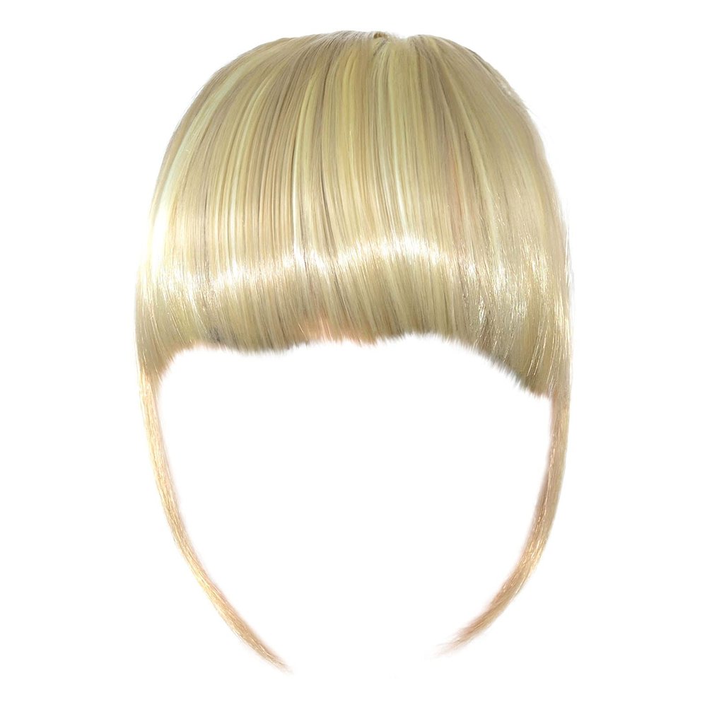 Battnot Women's Short Clip-In Bangs Hairpiece, High-Temperature Fiber, 15 cm, Gold
