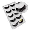 5 Pairs 3D Mink Hair Eyelashes, Natural Black, Long, Pure Lashes Set, Individual (Black-G600#) view 1