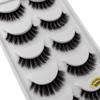 5 Pairs 3D Mink Hair Eyelashes, Natural Black, Long, Pure Lashes Set, Individual (Black-G600#) view 3
