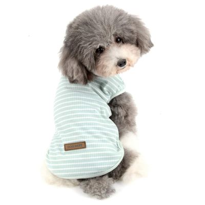 Ranphy Striped Pet Shirt, Cotton, for Small Dogs, Size XXL, Green