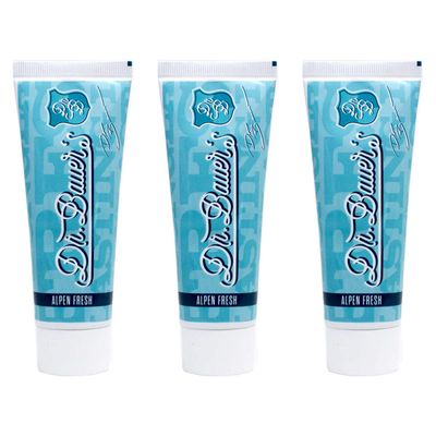 Dr. Bauer's Alpen Fresh Strong Mint Toothpaste, Bee Propolis, 3 x 75 ml