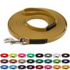 LENNIE BioThane Long Line, 19 mm, for Dogs 35 kg+, 10 m, with Hand Loop, Gold, Stitched view 1