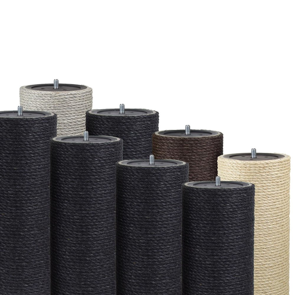 Kratzbaumland 15 cm End Post with Stud, 87 cm, M8 Thread, Brown Sisal
