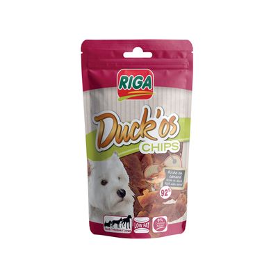 Riga Duck'Os Chips for Dogs, 80 g