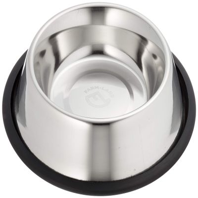 Farm-Land Stainless Steel Dog and Cat Bowl, Non-Slip, Basic (0.49 L/15 cm)