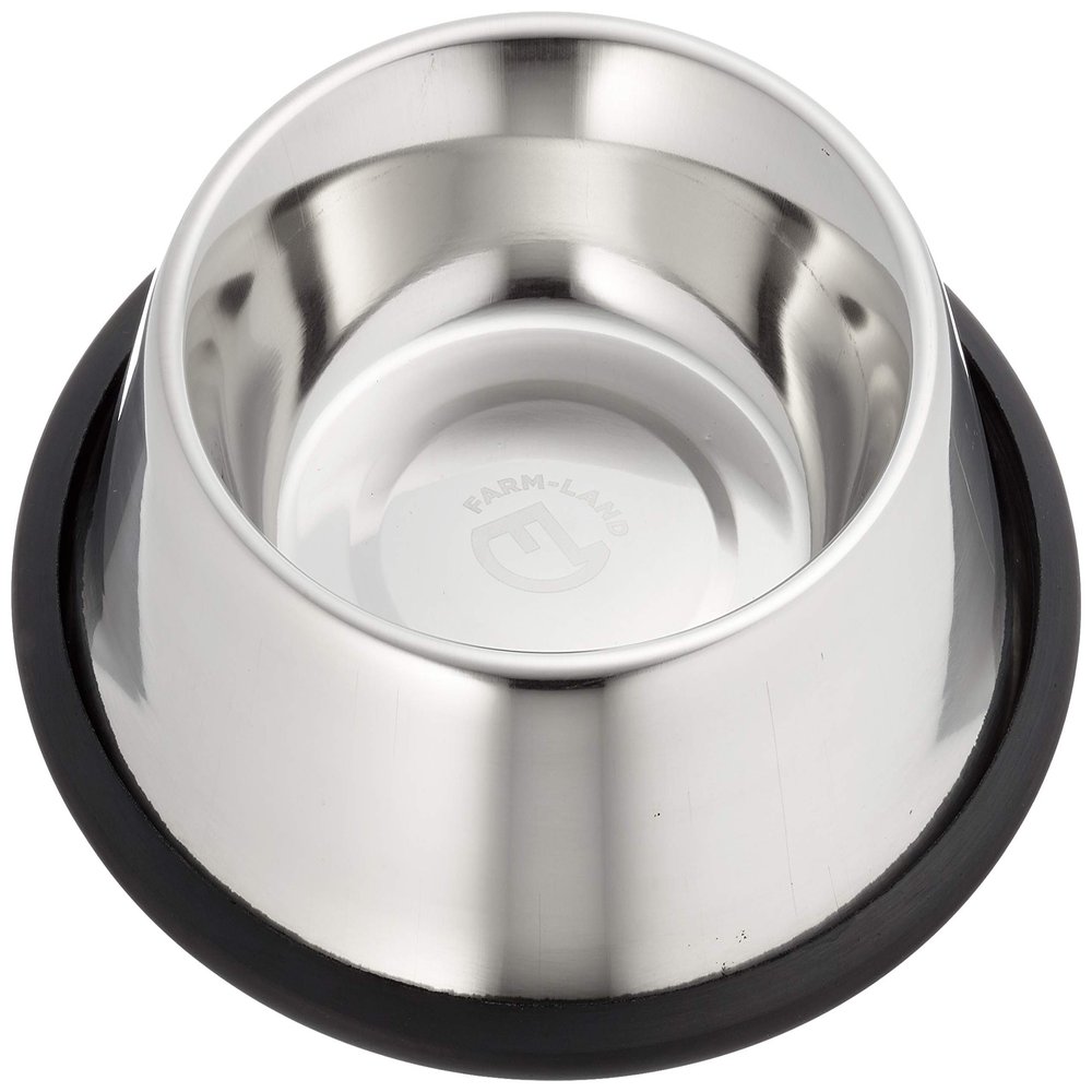 Farm-Land Stainless Steel Dog and Cat Bowl, Non-Slip, Basic (0.49 L/15 cm)