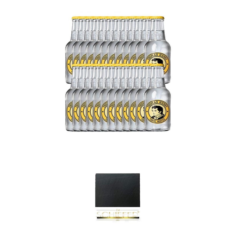 Thomas Henry Tonic Water, 24 x 0.2 L, with Square Slate Coaster