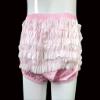 Haian Rumba Adult Incontinence Pull-On Pants, PVC, White Ruffles, XL, Baby Pink view 4