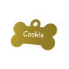 ENGRAVO Dog Tag Bone in Gold 32mm with Personal Engraving and 2 Free Key Rings view 1