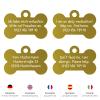 ENGRAVO Dog Tag Bone in Gold 32mm with Personal Engraving and 2 Free Key Rings view 3