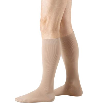 Juzo Adventure Extra-Short AD CCL1 Compression Socks with Silicone Grip Band, III, Cocoa, Short Foot