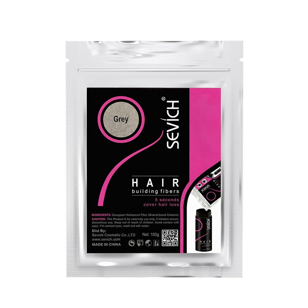 Sevich Hair Fibers - 100 g Refill for Hair Loss or Thinning Hair, Gray