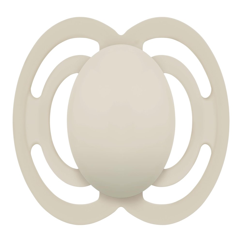 MAM Perfect Pacifier, 6+ Months, Symmetrical Flat Extra-Thin Flexible Silicone, Neutral Matte, 1 Count