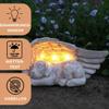 Festive Lights Dog Memorial Stone with Angel Wings, 20 cm Solar LED Grave Light view 2