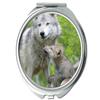 YENDOSTEEN Wolf Design Compact Makeup Mirror, 1x/2x Magnification view 1