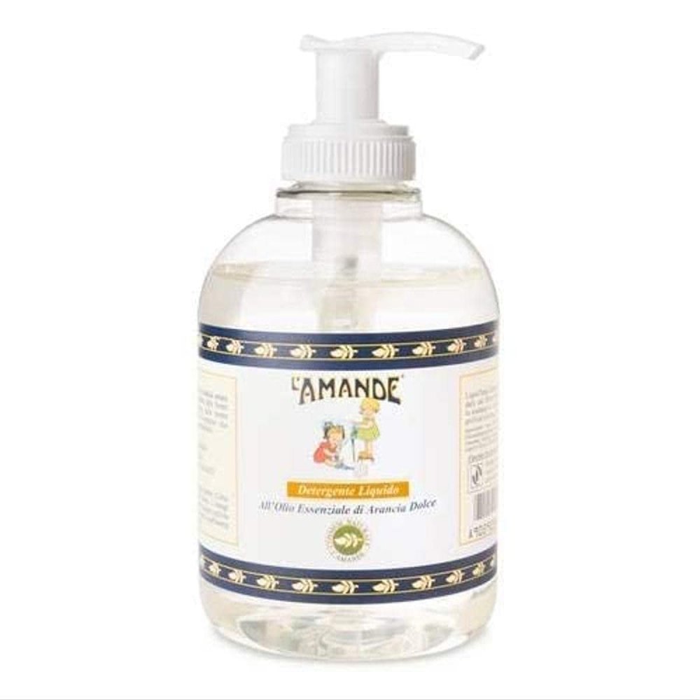 L'Amande Fresh & Gentle Liquid Hand and Body Soap, Shower Gel with Vitamin C, Carotene & Orange Essential Oil, 300 mL