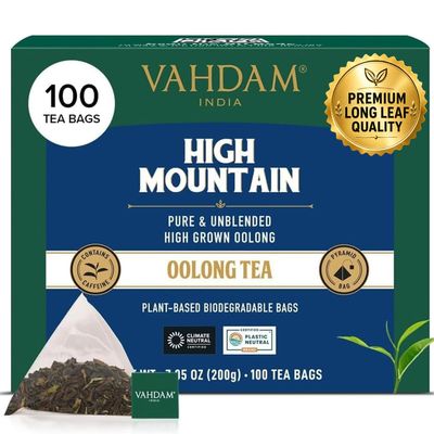 VAHDAM Himalayan Oolong Tea, 100 Tea Bags, Bra Hei