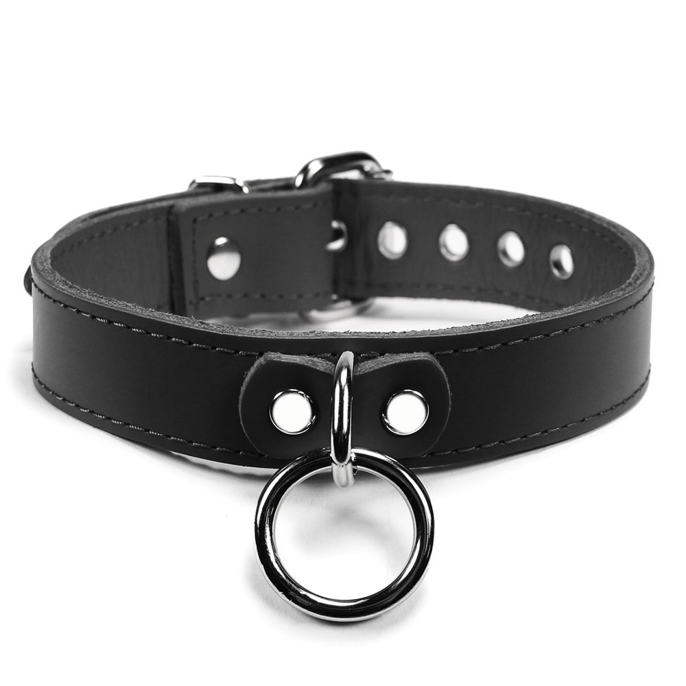 VP Leather Martin Collar Chic Full Grain Leather - Black - Size