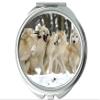 YENDOSTEEN Round Pocket Mirror, Animal Wolf Girls, 1X/2X Magnification view 1