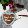 Personalized Gingerbread Heart with Custom Text, Approx. 14 x 15 cm, Blue view 2