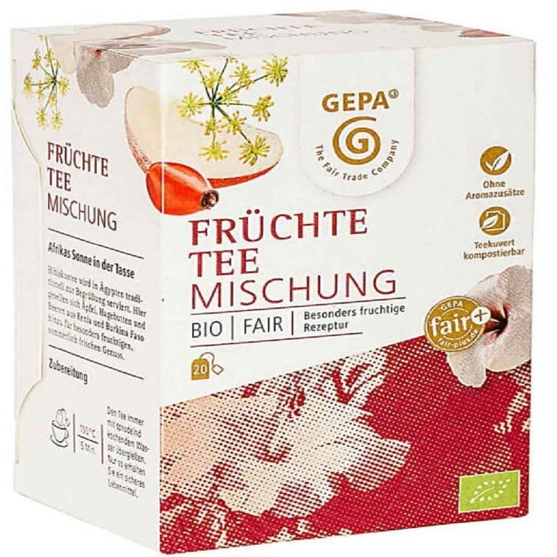 GEPA Organic Fruit Tea Blend – 100 Tea Bags – 5 Packs