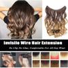 Hidden Crown Ombre Hairpiece, 2-Tone Colorful Highlights Halo Extension, Invisible Wire, Body Wave, 10/16# view 1
