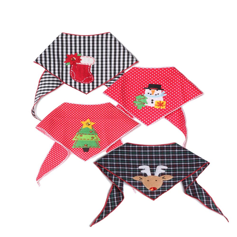 Tail Trends Dog Bandanas with Designer Appliqués, for Medium to Large Dogs, 100% Cotton, 4-Pack