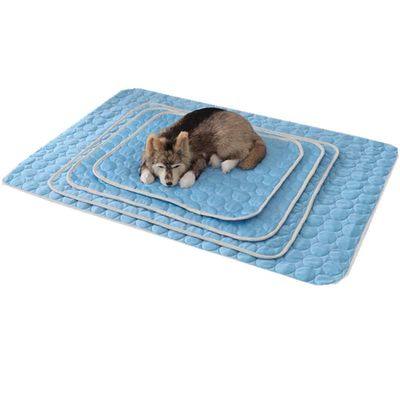 Sticker Superb Pink Blue Gray Pet Cooling Mat, 100 x 70 cm, Blue
