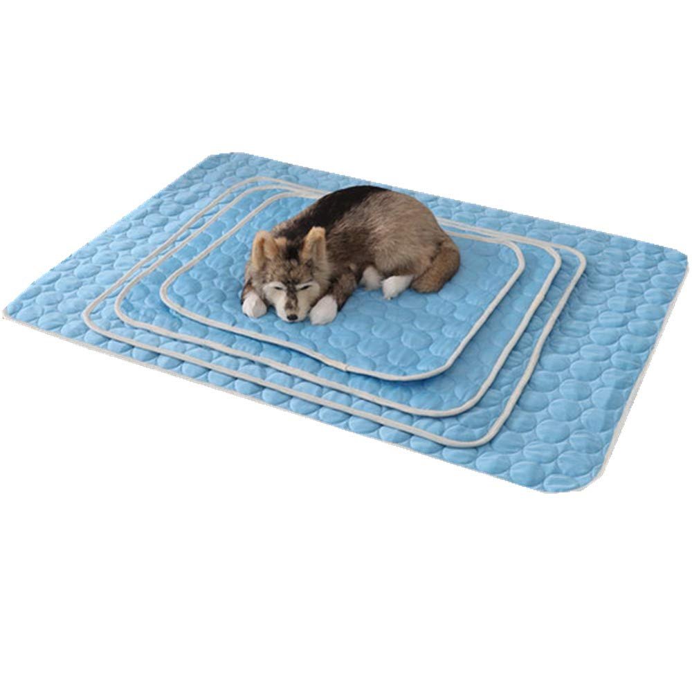 Sticker Superb Pink Blue Gray Pet Cooling Mat, 100 x 70 cm, Blue