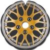 Wheelchair Spoke Guards (1 Pair) – Easy to Install – For 51.51–52.50 cm Hand Rims with Flat Mounts – “Yellow Metal Hubcap” view 1