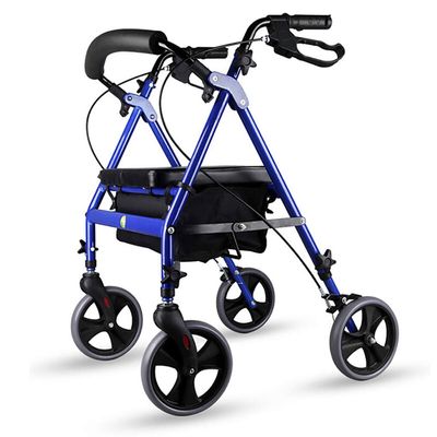 Aluminum Rollator Walker with Seat, Folding, Locking Hand Brakes