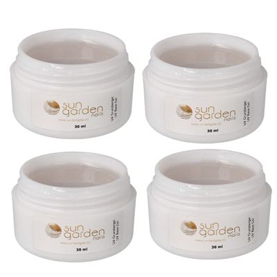 UV Base Gel, 4 × 30 ml, Clear, Self-Leveling