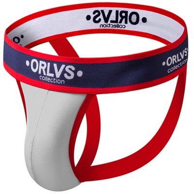 lclvld Men's Sexy Thong Jockstrap, Breathable Sports Underwear for Sports and Leisure, White, EU XL / Asian XXL