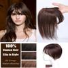 Clip-In Hair Topper, Human Hair, 7 x 10 cm, Front, Straight, 20 cm, Light Brown view 2