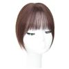 Clip-In Hair Topper, Human Hair, 7 x 10 cm, Front, Straight, 20 cm, Light Brown view 3
