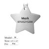 Personalized Pet ID Tag for Dogs with Engraving Service (Star, Silver) view 2