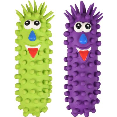 Flamingo Latex Dog Toy Pret Worm with Spikes Assorted 2 Colors