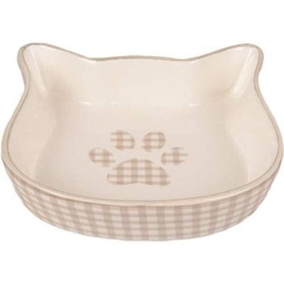 Flamingo Mylo Ceramic Cat Bowl Beige-White 220ML 12.5CM
