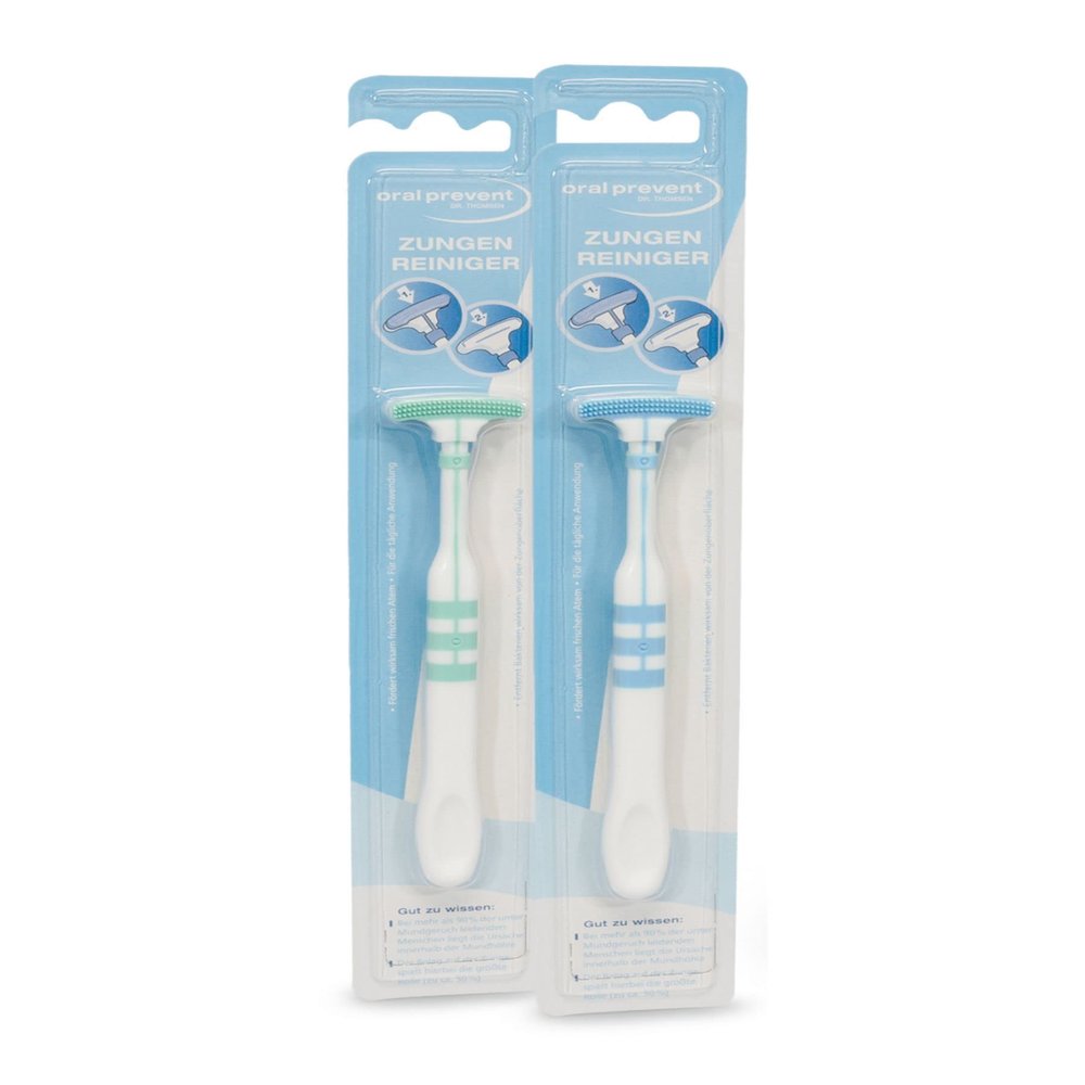 Oral-Prevent Tongue Cleaner with Brush and Scraper