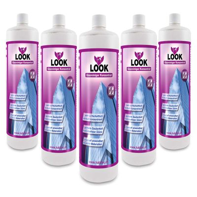 KABITEC LOOK Professional Glass Cleaner Concentrate, 5 x 1,000 ml