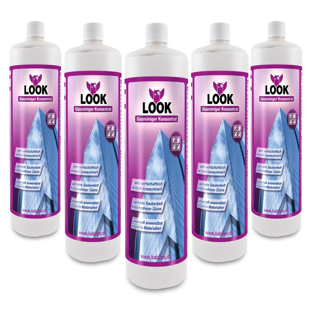KABITEC LOOK Professional Glass Cleaner Concentrate, 5 x 1,000 ml