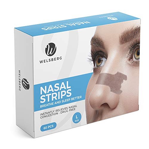 Welsberg 60 Nasal Strips for Snoring, Size L, 66 x 19 mm, Beige