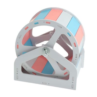 Tubayia Wooden Hamster Wheel Toy for Hamsters, Mice, and Rats (White, Blue, Pink)