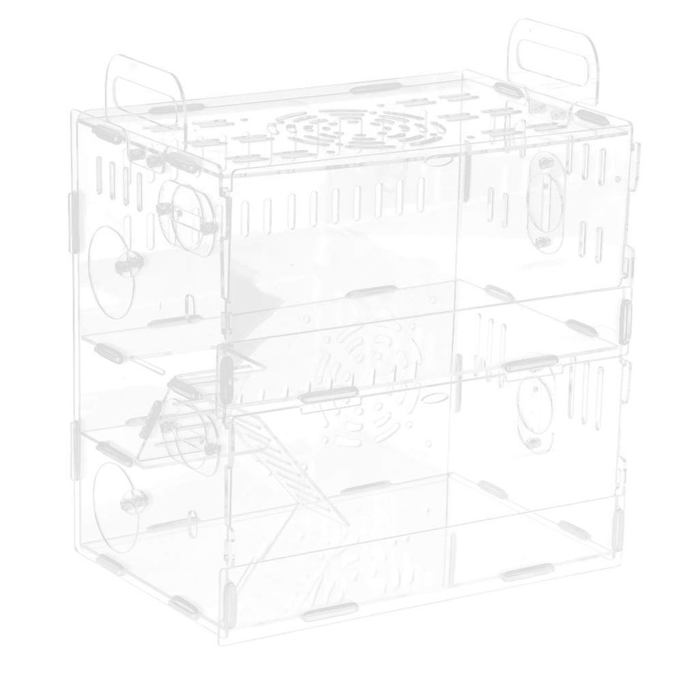 Backbayia Transparent Acrylic Cage, Hamster Bed and House for Small Animals